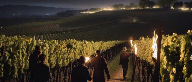 Entdecke die Weinberge bei Nacht und Nebel